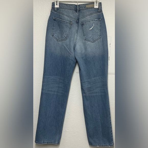 Cello Women’s Denim Blue Straight Leg Jeans with Distressed Details Sz‎ 3 - Picture 4 of 16